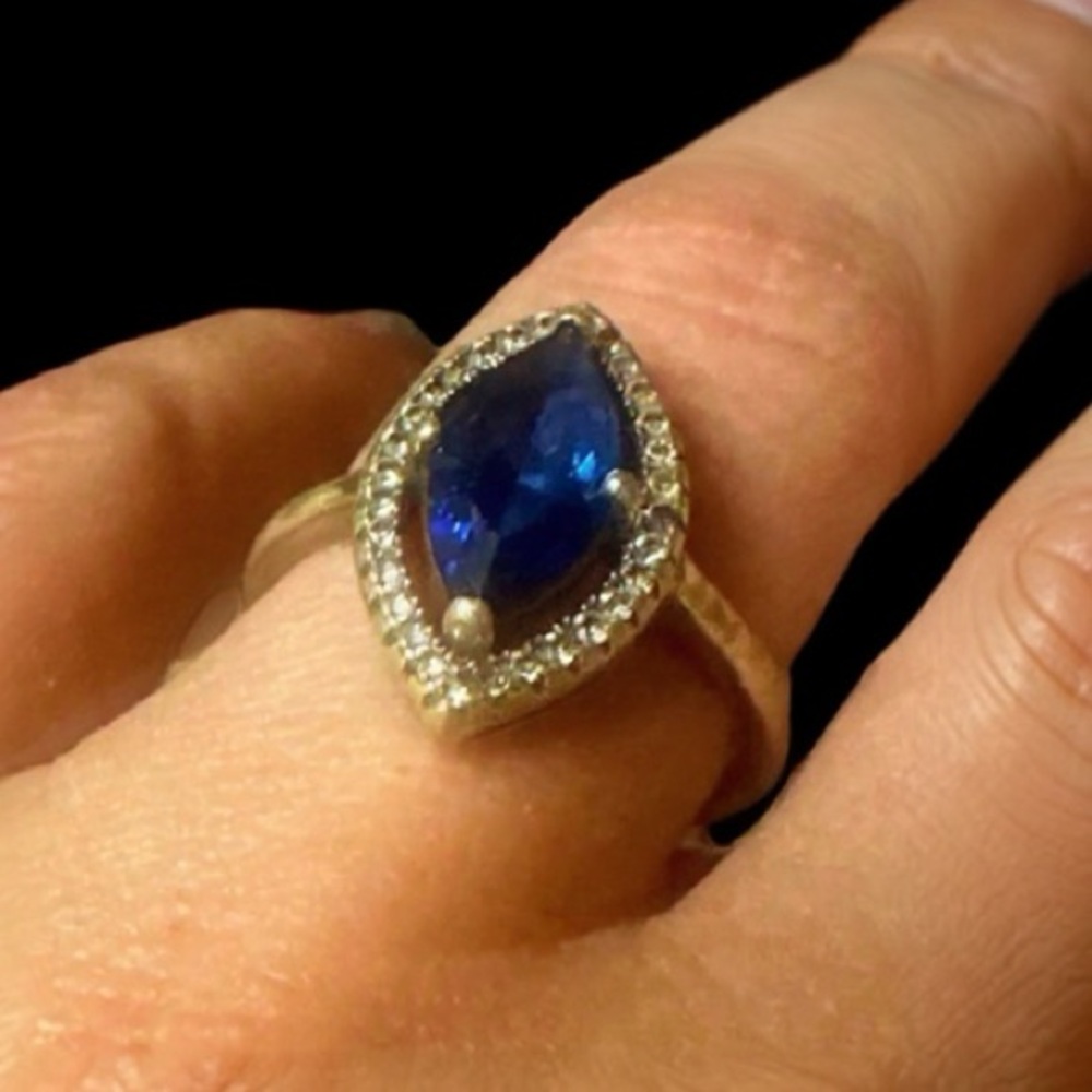 REAL Tanzanite Sapphire Genuine Blue Aura Ring – .925 Sterling Silver Size 5.5 ✨